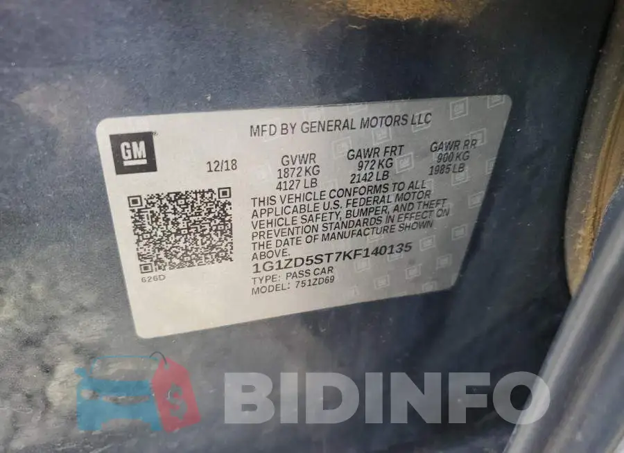 1G1ZD5ST7KF140135 Photo# 12