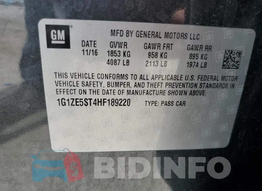 1G1ZE5ST4HF189220 Photo# 13