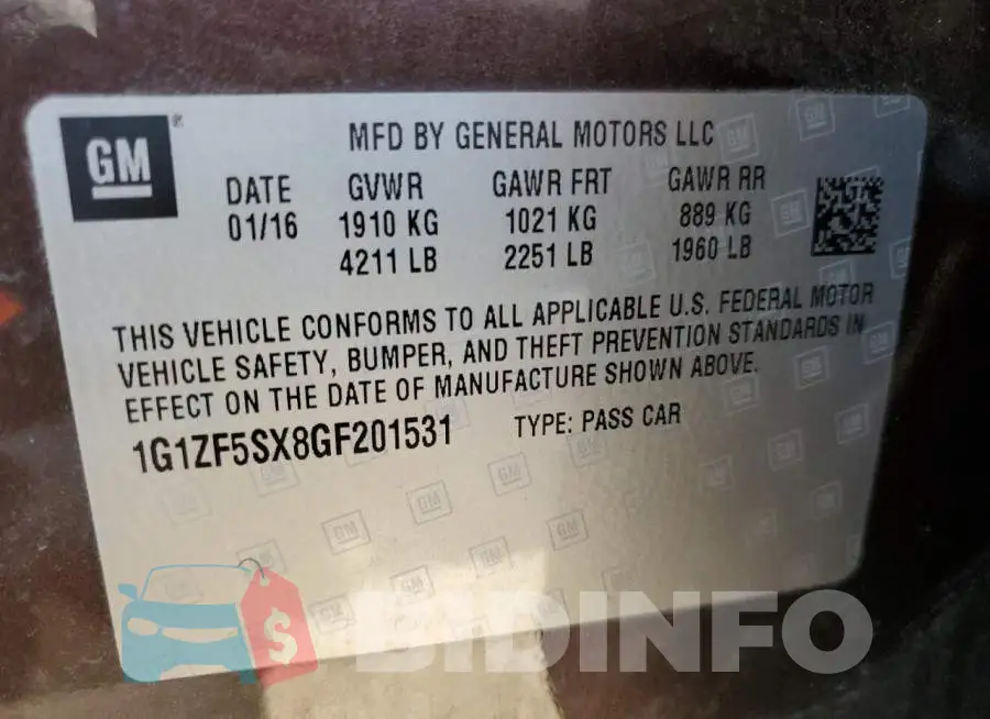 1G1ZF5SX8GF201531 Photo# 12