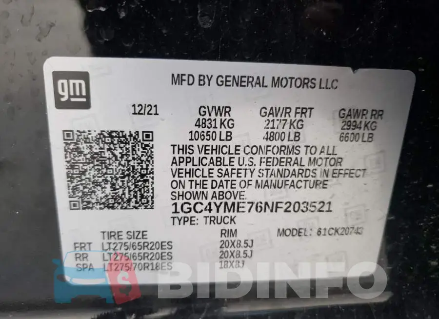 1GC4YME76NF203521 Photo# 12