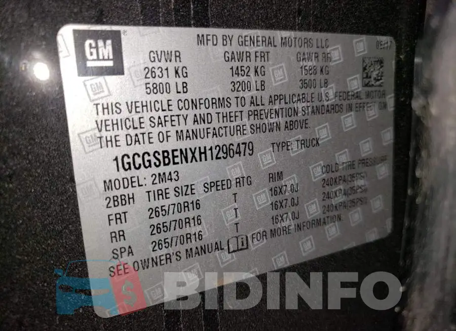 1GCGSBENXH1296479 Photo# 13