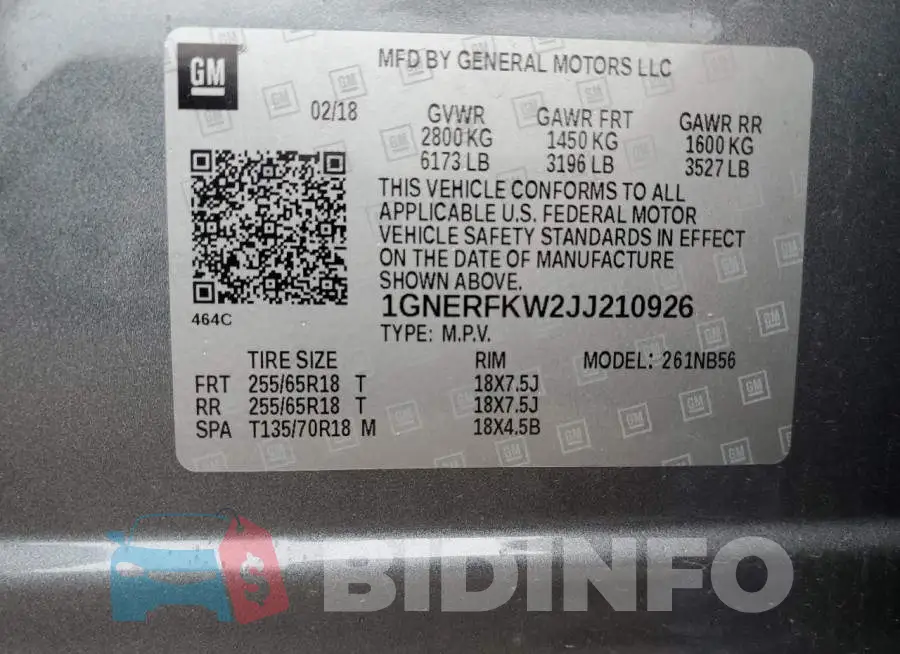 1GNERFKW2JJ210926 Photo# 13