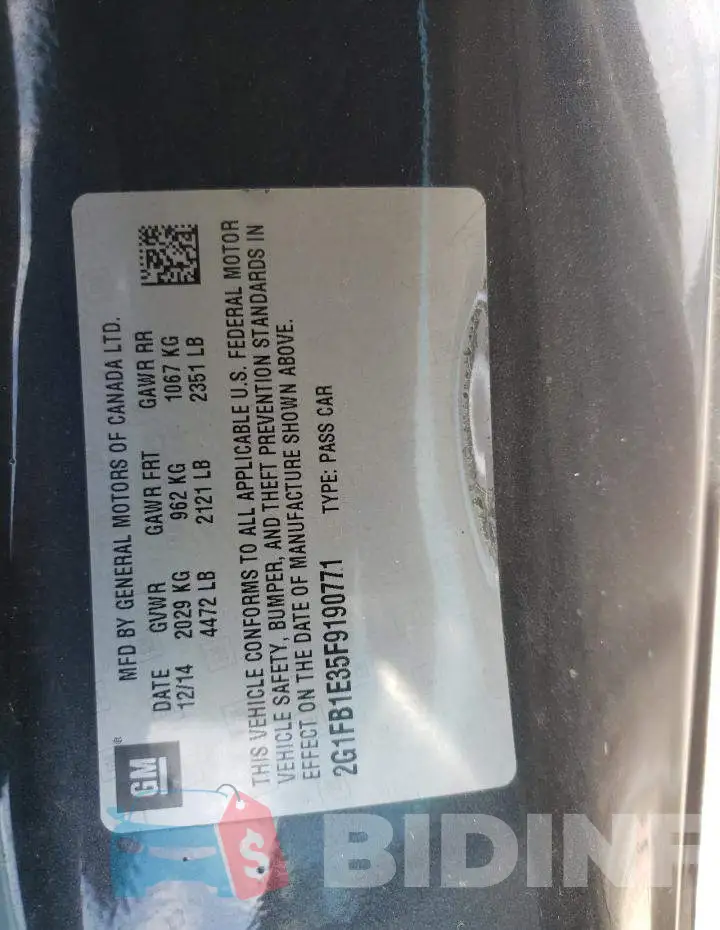 2G1FB1E35F9190771 Photo# 12