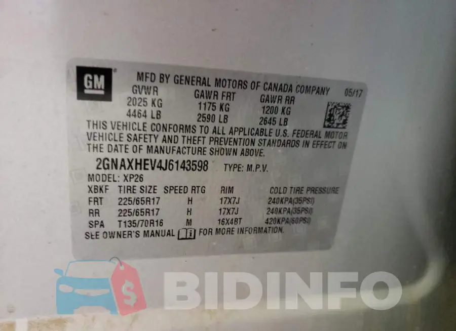 2GNAXHEV4J6143598 Photo# 12
