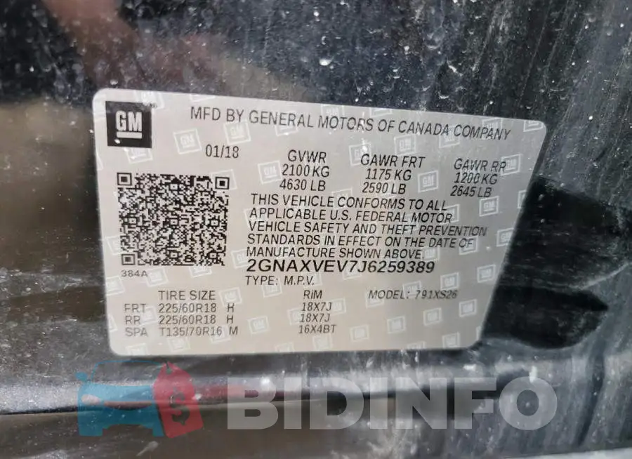 2GNAXVEV7J6259389 Photo# 12