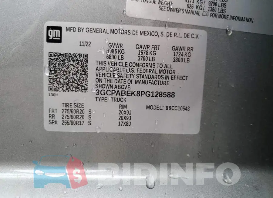 3GCPABEK8PG128588 Photo# 12