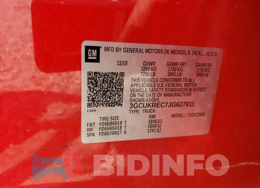3GCUKREC7JG627911 Photo# 12