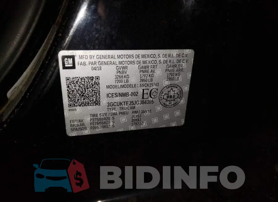 3GCUKTEJ5JG384305 Photo# 12