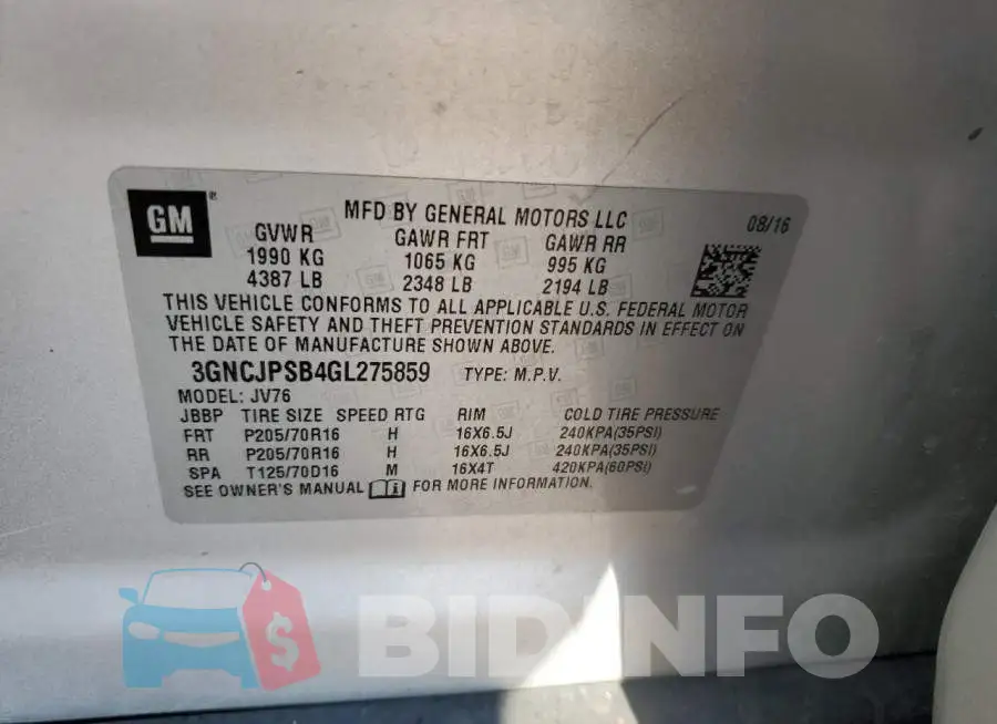 3GNCJPSB4GL275859 Photo# 12