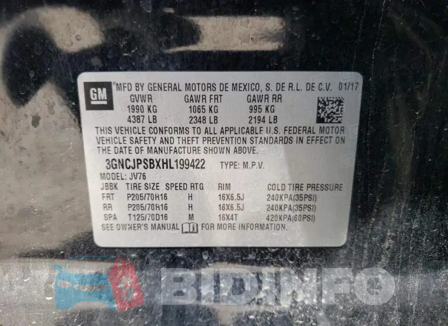 3GNCJPSBXHL199422 Photo# 13