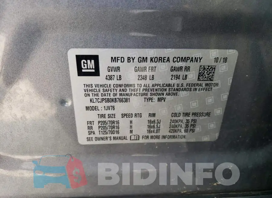 KL7CJPSB0KB766381 Photo# 13