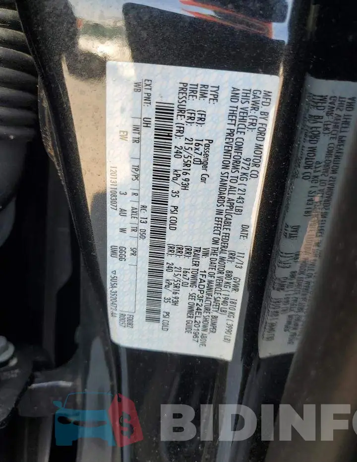 1FADP3F24EL201967 Photo# 12