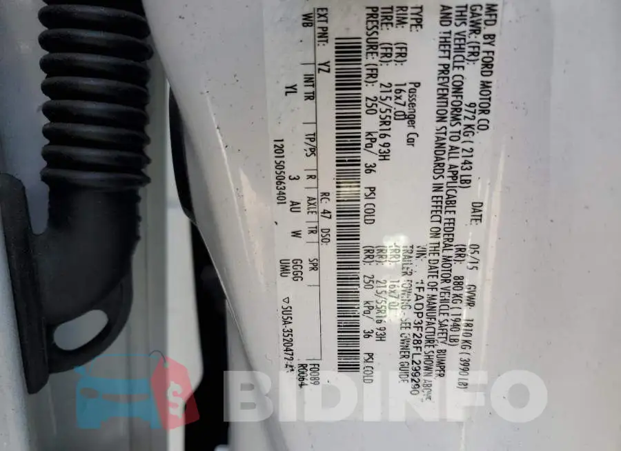 1FADP3F28FL299290 Photo# 12