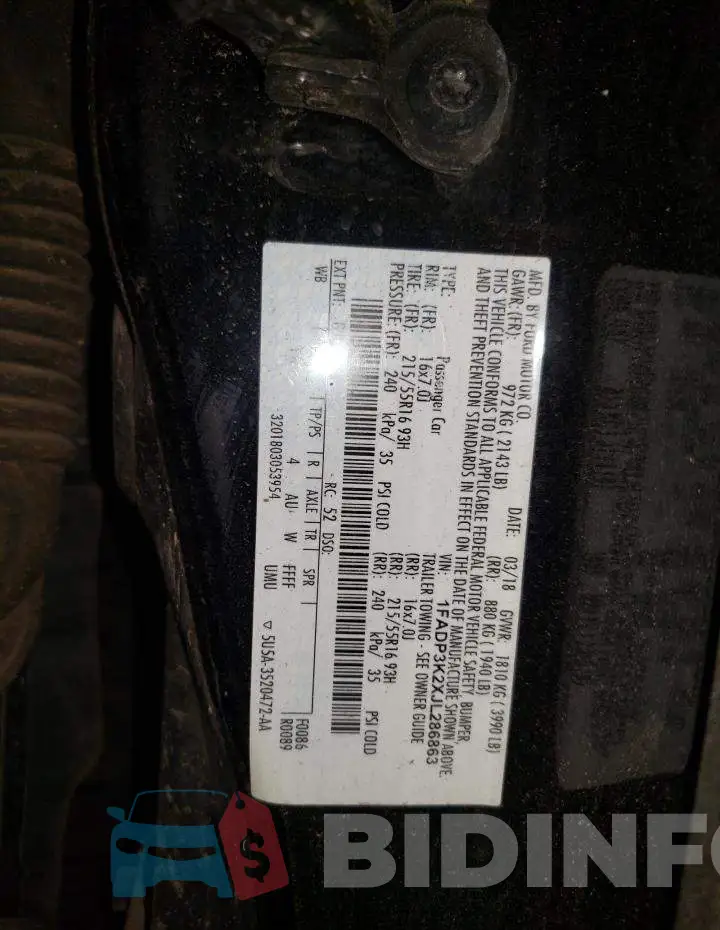 1FADP3K2XJL286863 Photo# 12