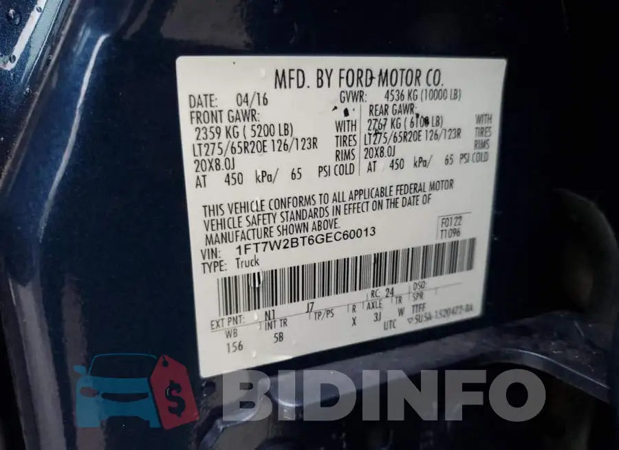 1FT7W2BT6GEC60013 Photo# 12