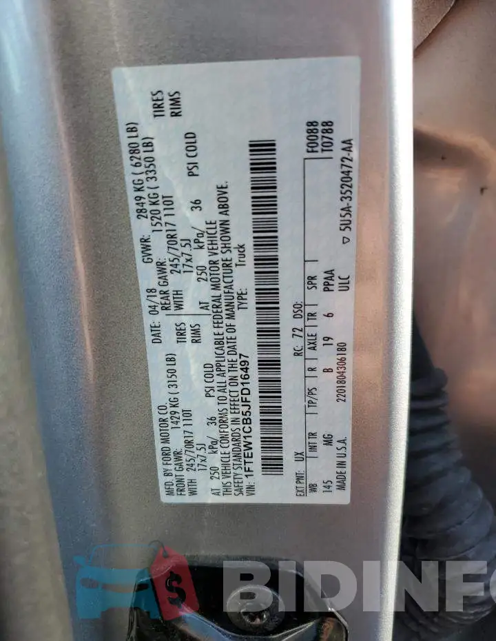 1FTEW1CB5JFD16497 Photo# 12
