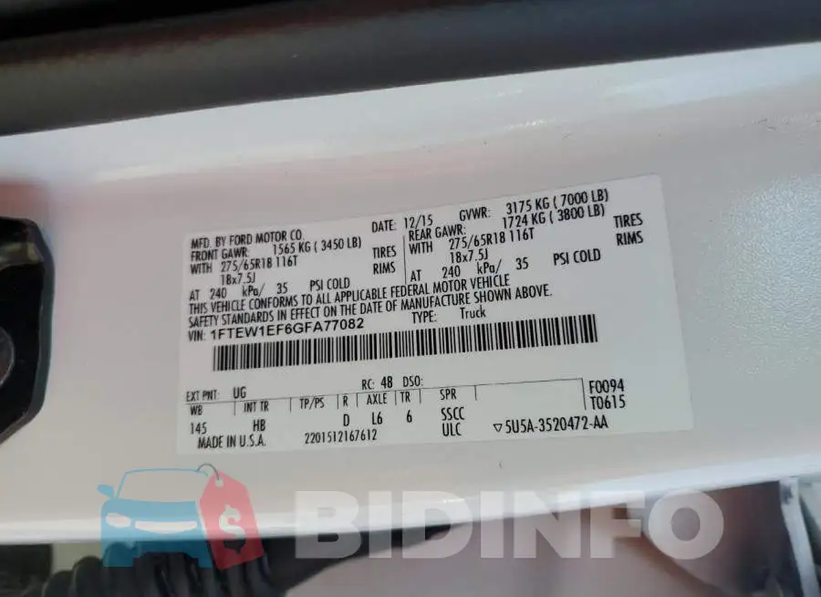 1FTEW1EF6GFA77082 Photo# 12