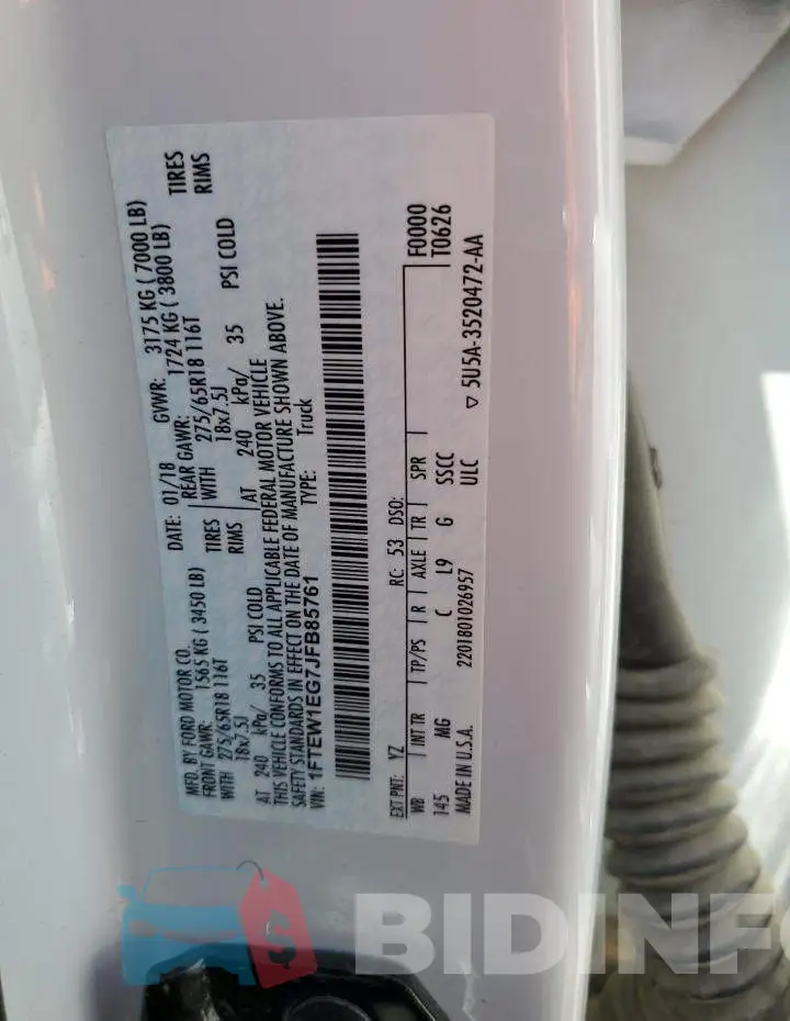 1FTEW1EG7JFB85761 Photo# 12