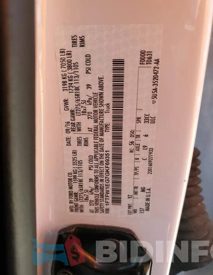 1FTFW1EG7GKF69351 Photo# 12