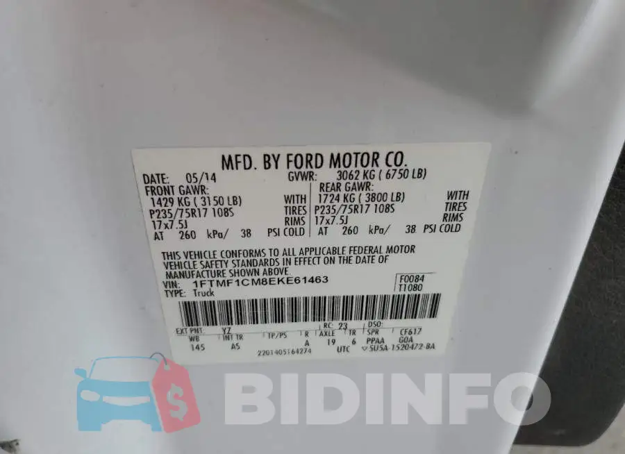 1FTMF1CM8EKE61463 Photo# 12