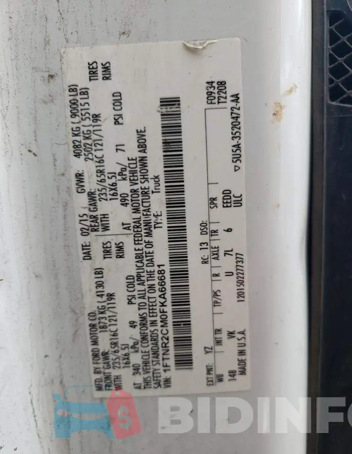 1FTNR2CM0FKA66681 Photo# 13