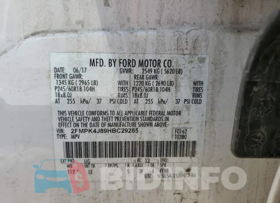 2FMPK4J89HBC29285 Photo# 14