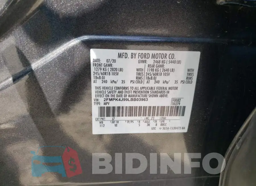 2FMPK4J99LBB03963 Photo# 12