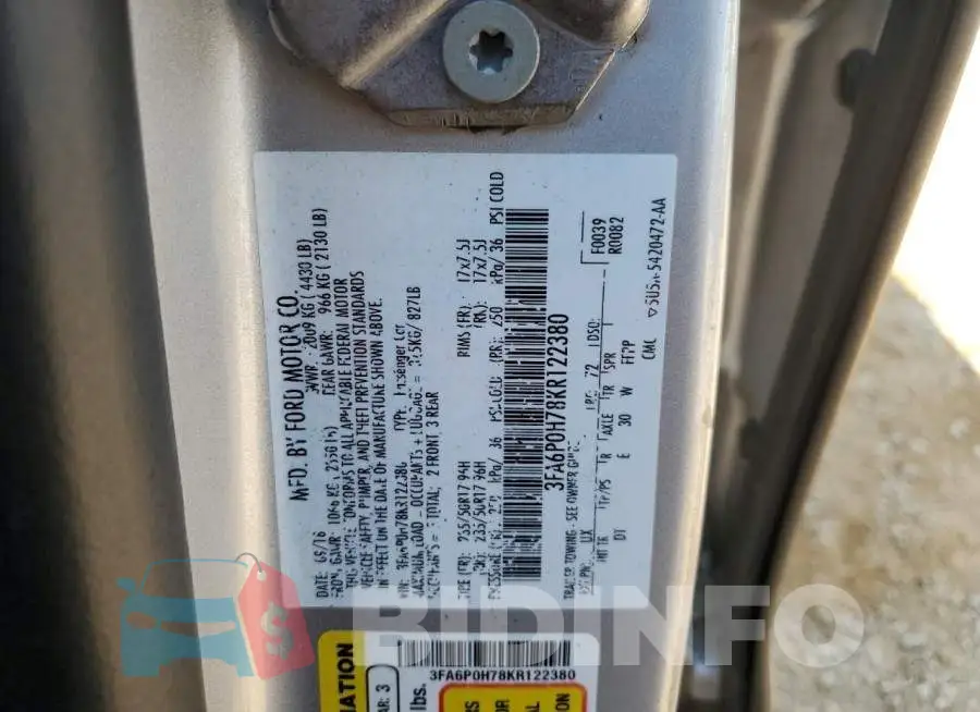 3FA6P0H78KR122380 Photo# 12