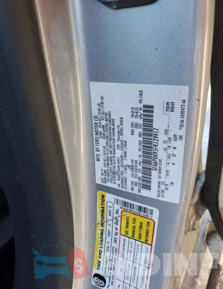 3FA6P0K95FR129917 Photo# 12