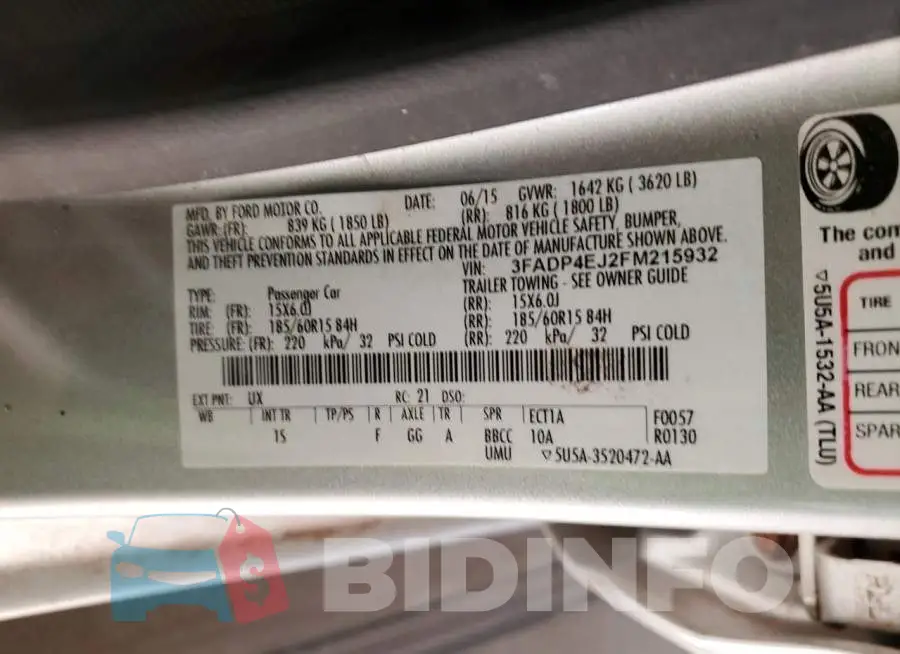 3FADP4EJ2FM215932 Photo# 12