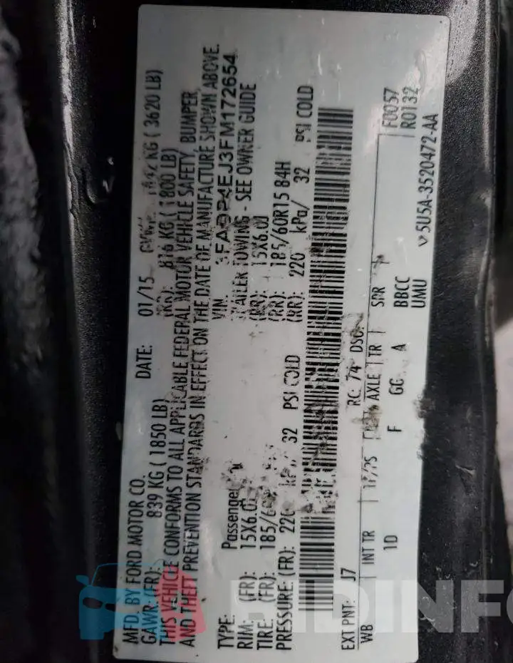 3FADP4EJ3FM172654 Photo# 12