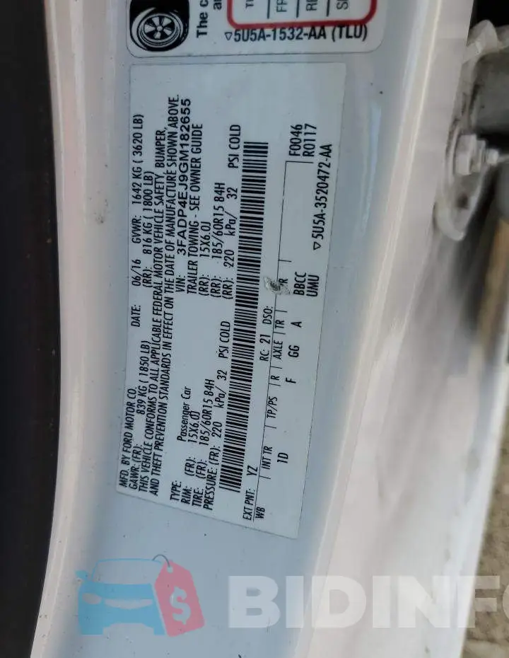 3FADP4EJ9GM182655 Photo# 12