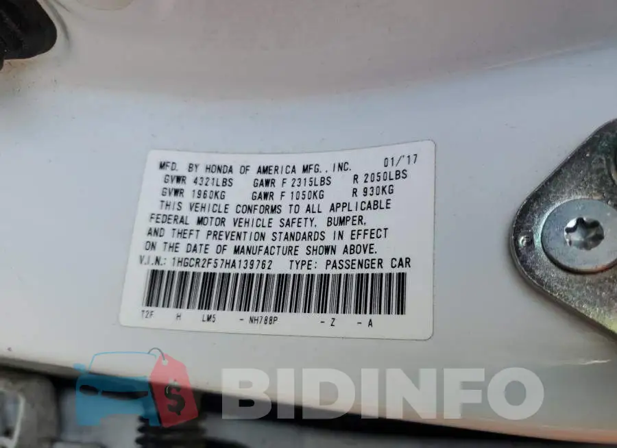 1HGCR2F57HA139762 Photo# 12