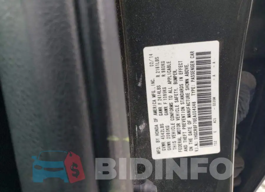 1HGCR6F76EA004048 Photo# 12