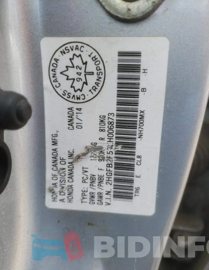 2HGFB2F50EH006873 Photo# 12