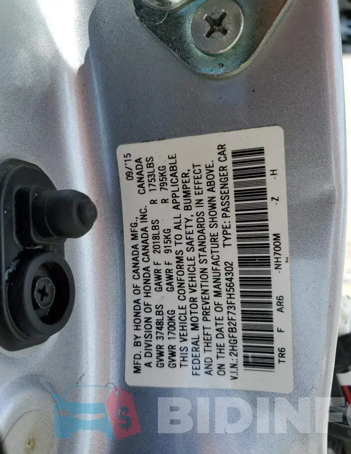2HGFB2F73FH564302 Photo# 12