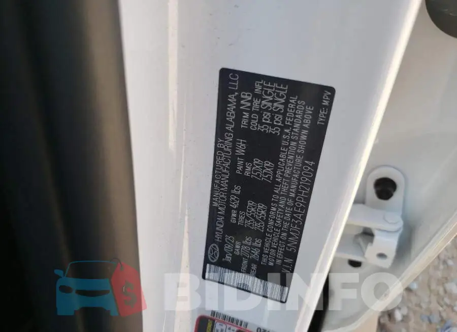 5NMJF3AE9PH219094 Photo# 12
