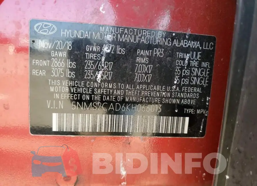 5NMS2CAD6KH066013 Photo# 13