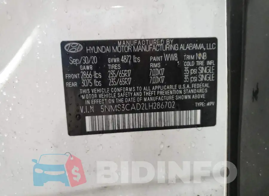 5NMS3CAD2LH286702 Photo# 13