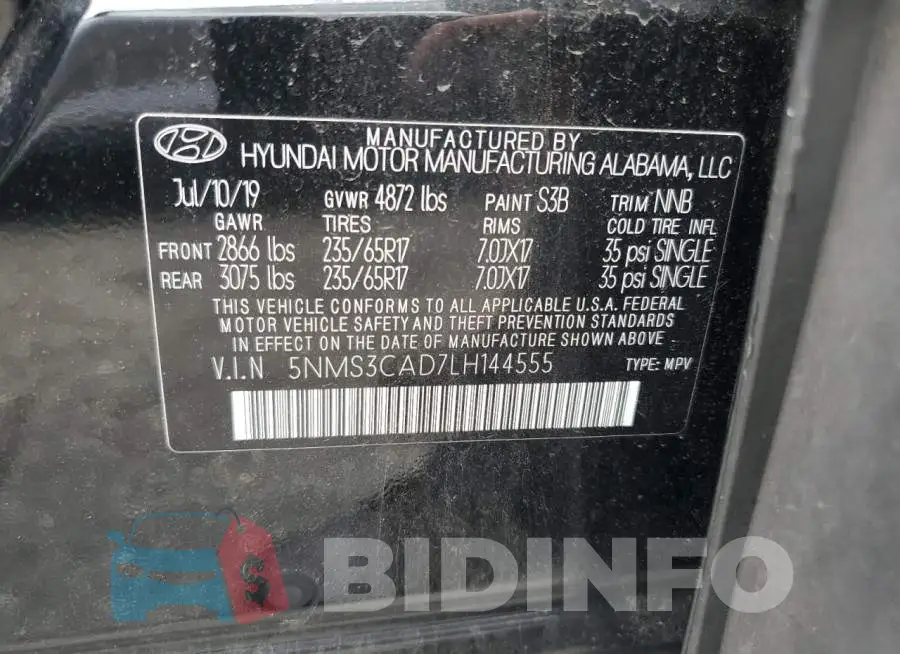 5NMS3CAD7LH144555 Photo# 12