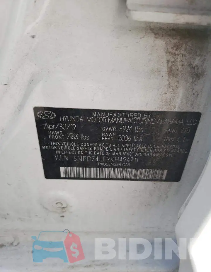 5NPD74LF9KH494711 Photo# 13