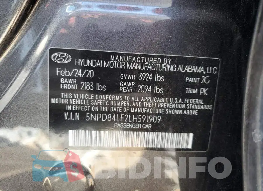 5NPD84LF2LH591909 Photo# 13