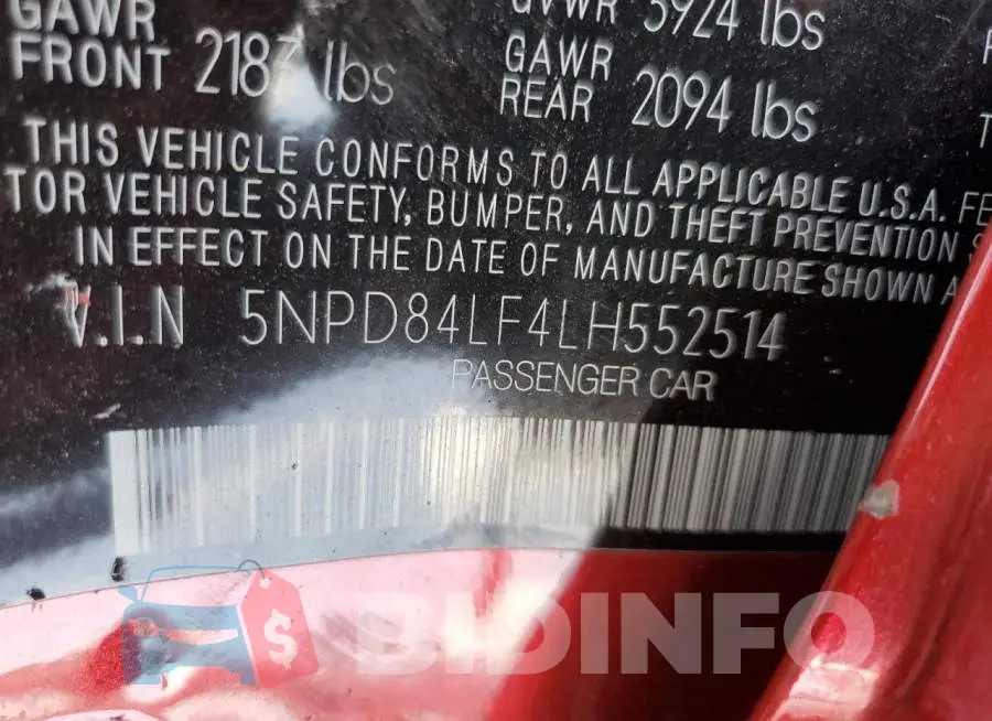 5NPD84LF4LH552514 Photo# 12
