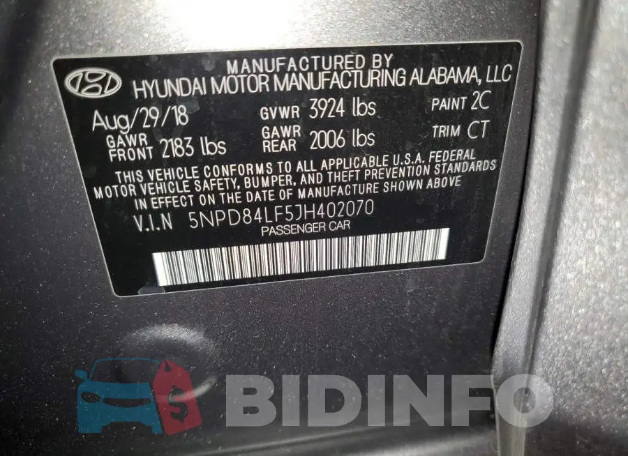 5NPD84LF5JH402070 Photo# 12