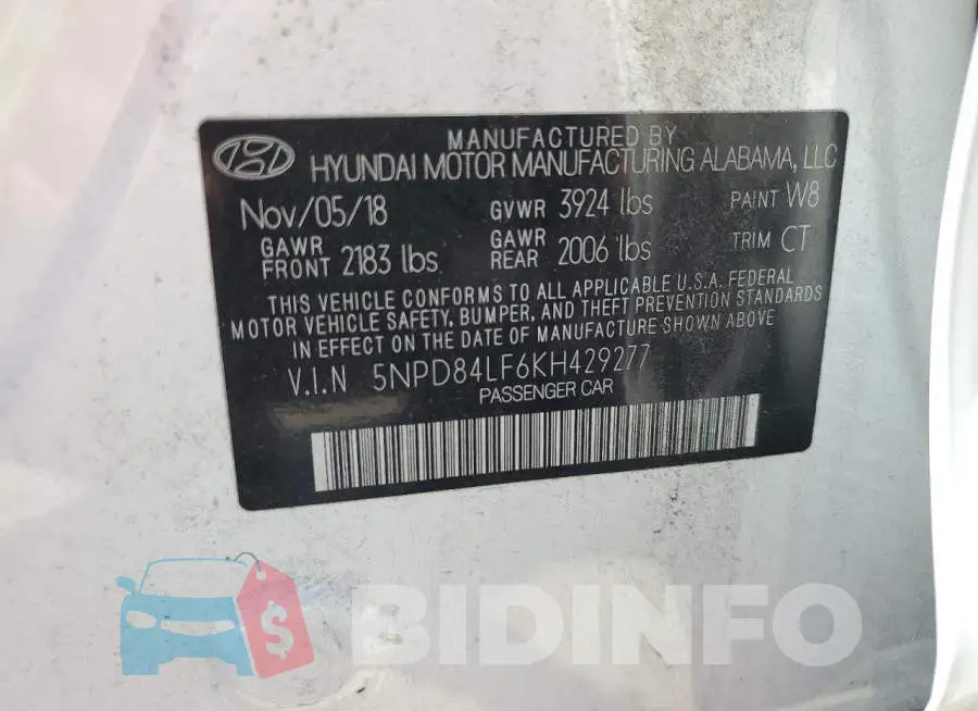 5NPD84LF6KH429277 Photo# 12