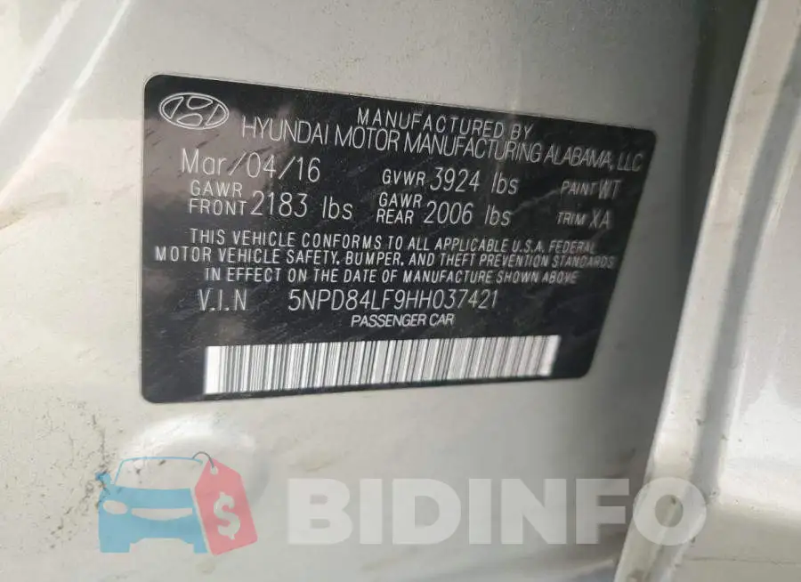 5NPD84LF9HH037421 Photo# 12