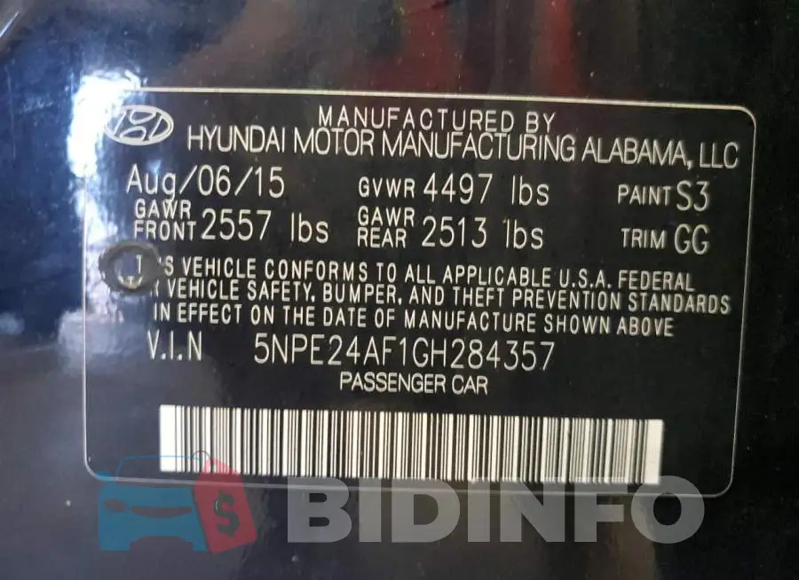 5NPE24AF1GH284357 Photo# 12