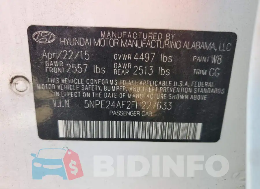 5NPE24AF2FH227633 Photo# 12