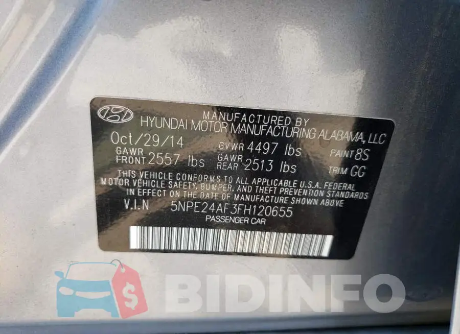5NPE24AF3FH120655 Photo# 12