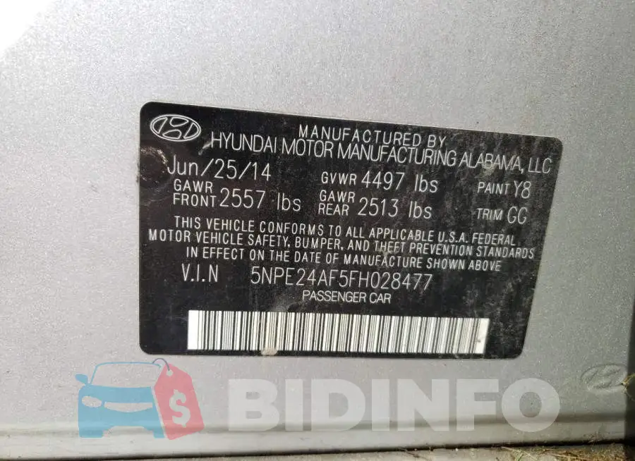 5NPE24AF5FH028477 Photo# 12